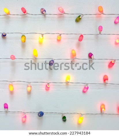 Multicolored string of Christmas lights