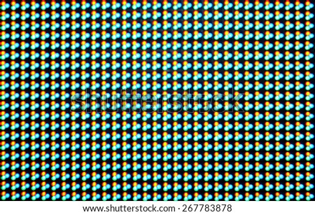 red, green, blue of LED diod on panel screen background