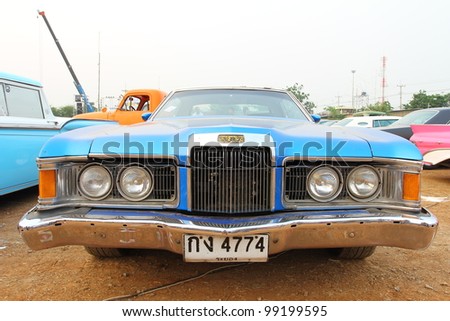 SUPHANBURI, THAILAND - MARCH 31: American muscle old car XR7 exhibited at the annual motor show \