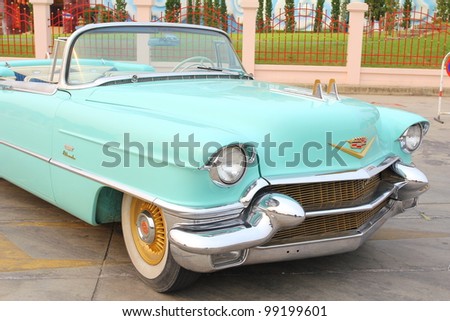 SUPHANBURI, THAILAND - MARCH 31: American muscle old car Cadillac exhibited at the annual motor show 