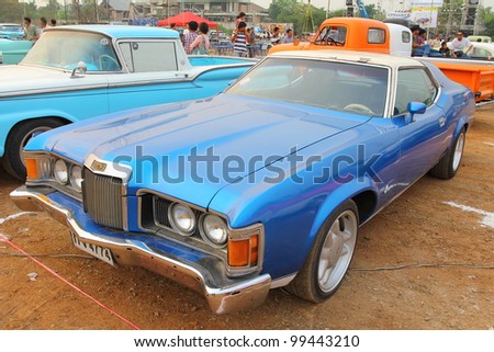 SUPHANBURI, THAILAND - MARCH 31: American muscle old car XR7 exhibited at the annual motor show \