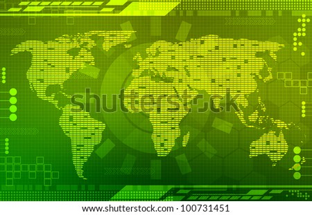 background in technology and the world map