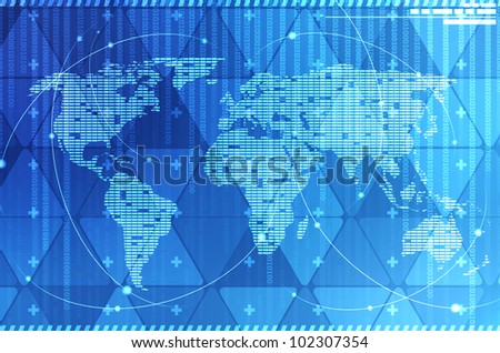 background in technology and the world map