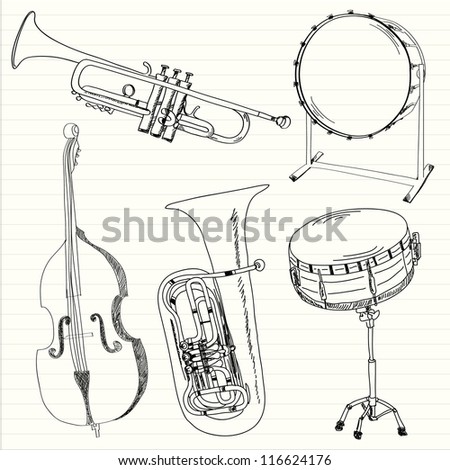 Music instruments collection Vector illustration Music instruments collection Vector illustration