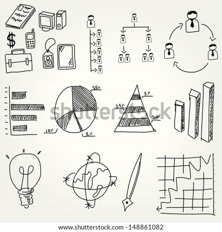 hand draw business management icon set hand draw business management icon set