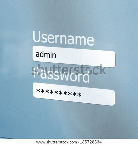 Login Box - Username and Password in Internet Browser on Computer Screen