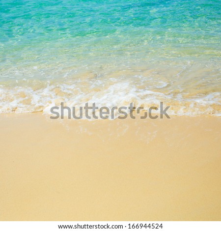 Wave of the sea on the sand beach
