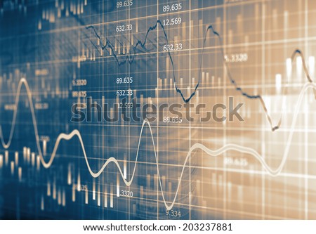Financial data on a monitor