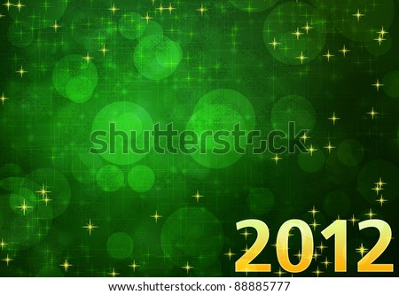 2012 new year green background