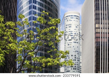 Corporate office buildings in the financial area La Defense, Paris.