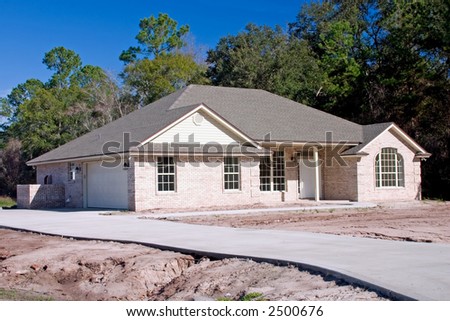 newly constructed brick home
