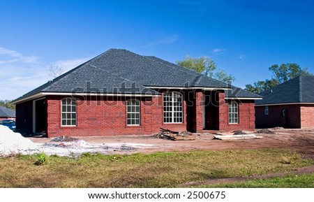 new brick home under construction