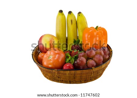 fruits and vegetables basket. fruit and vegetable basket