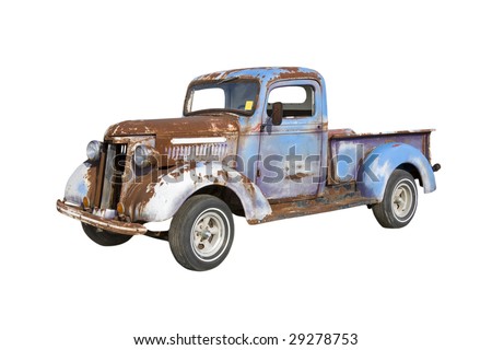 stock photo old pickup truck starter for a major restoration