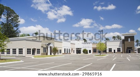 an empty mixed architectural style commercial mall