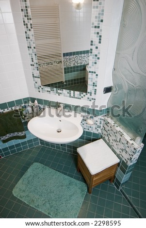 modern green bathroom