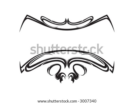stock vector tribal black banner on white with space for text