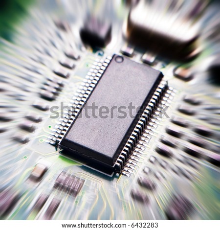 zoomed background with motherboard\'s electronic circuit