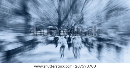 Abstract background. International marathon runner.  Blur effect defocusing filter applied, with vintage instagram look.