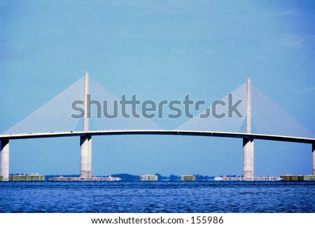 stock photo : Sunshine Skyway Bridge Tampa Bay Fl