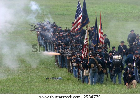 Reenactment of the American Civil War Battle of Tunnel Hill Ga. The original Battle occured in May of 1864 and signaled the start of the Atlanta Campaign.