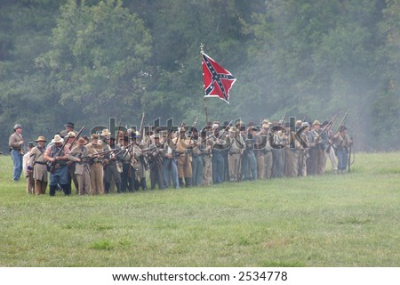 Reenactment of the American Civil War Battle of Tunnel Hill Ga. The original Battle occured in May of 1864 and signaled the start of the Atlanta Campaign