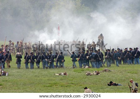 Reenactment of the American Civil War Battle of Tunnel Hill Ga. The original Battle occurred in May of 1864 and signaled the start of the Atlanta Campaign.