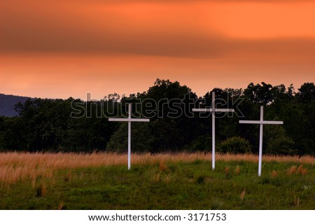 Three Crosses in a rural Georgia field.