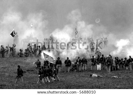 Reenactment of the American Civil War Battle of Tunnel Hill Ga. The original Battle occurred, in May of 1864 and signaled the start of the Atlanta Campaign.