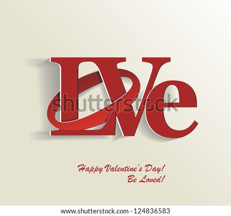 Lettering LOVE. For themes like Mother\'s Day, Valentine\'s Day, holidays. Vector illustration.