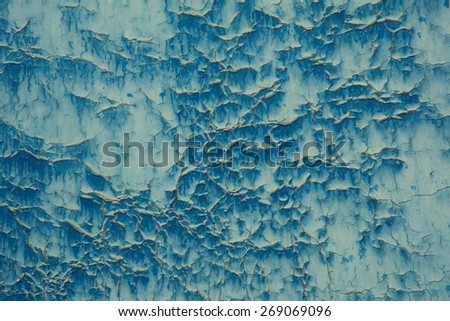 Blue cracked paint with a vintage and rustic look