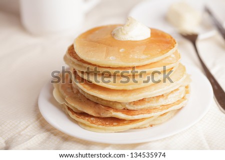 Pancakes with a sour cream