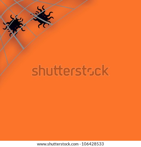 black spiders with red eyes Halloween poster  illustration