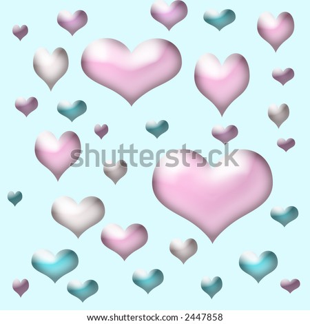 valentine hearts pastel