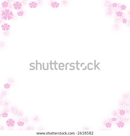 stock photo : white note paper with flower border card clip-art