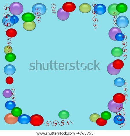 party balloons and streamers. stock photo : party balloons and streamers frame background