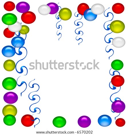 party balloons and streamers. stock photo : party balloons