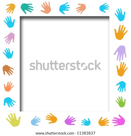 volunteer poster assorted color hands frame cutout center illustrated