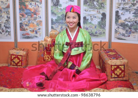 Woman asian girl hanbok dress korea