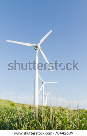 a wind electric generator in Hokkaido Japan