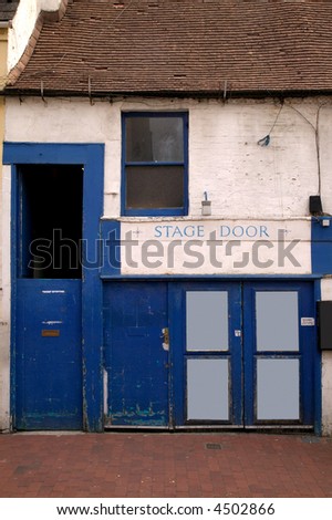 Stage door entrance to an old theatre.