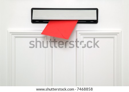 letterbox clipart. letterbox on a white door.