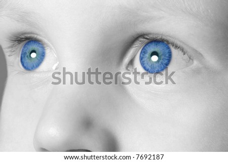 Close up of a child\'s eyes.