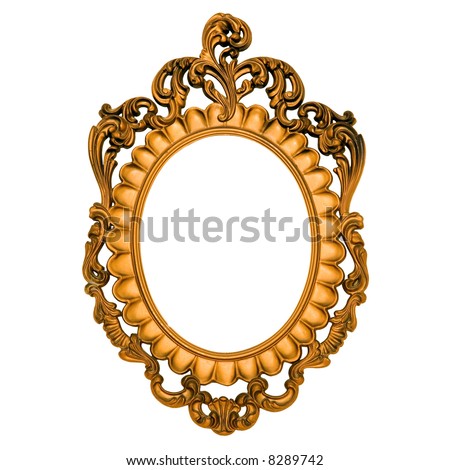Ornate gold frame with blank canvas.