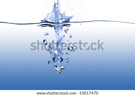 Running water viewed from above and below surface level.