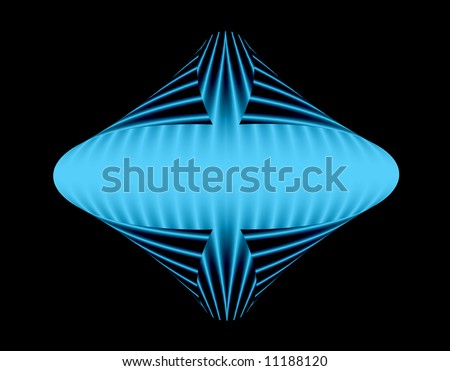 Fractal shape of a blue folded 