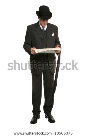 stock-photo-businessman-in-pinstripe-suit-and-traditional-bowler-hat-with-umbrella-reading-the-financial-18505375.jpg