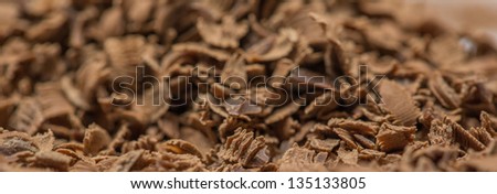 Grated chocolate for cake toppings