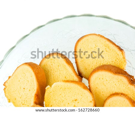Slices of a soft chiffon cake