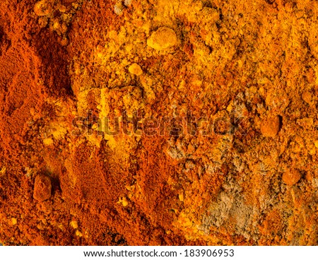 Mixed powdered spices background